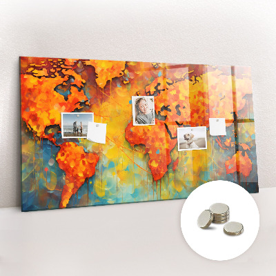 Detská magnetická tabuľa Dekoratívna mapa sveta