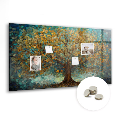 Sklenená magnetická tabuľa Mozaikový strom