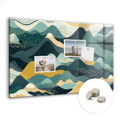Sklenená magnetická tabuľa Ilustratívne hory