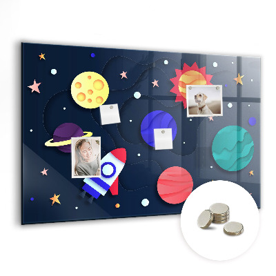 Magnetická tabuľa pre deti na stenu Detský kozmos