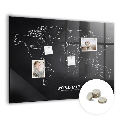 Detská magnetická tabuľa Krajiny na mape sveta