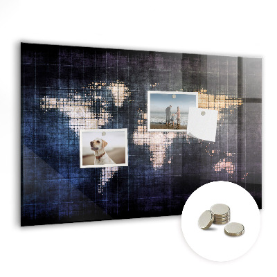 Detská magnetická tabuľa Abstraktná mapa sveta