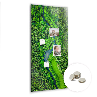 Magnetická sklenená tabuľa Rieka v lese