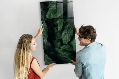 Magnetická popisovacia tabuľa motív džungľa z listov rastlín