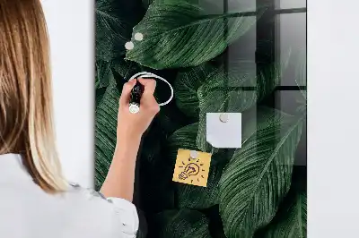 Magnetická popisovacia tabuľa motív džungľa z listov rastlín