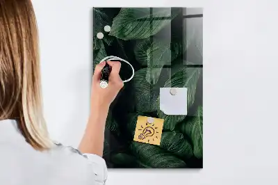 Magnetická popisovacia tabuľa motív džungľa z listov rastlín