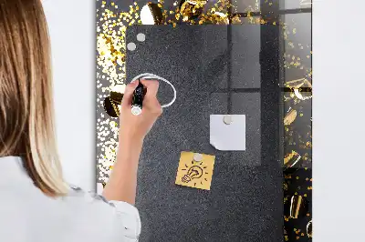 Magnetická tabuľa na kreslenie so vzorom zlatých konfiet
