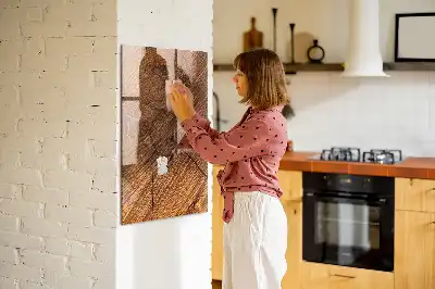 Magnetická popisovacia tabuľa vo vyhotovení v teplom odtieni dreva