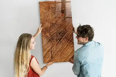 Magnetická popisovacia tabuľa vo vyhotovení v teplom odtieni dreva