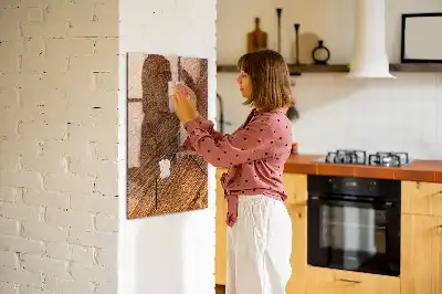 Magnetická popisovacia tabuľa vo vyhotovení v teplom odtieni dreva