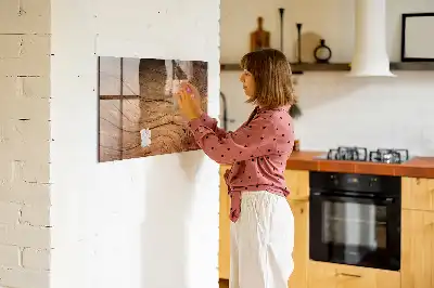 Magnetická popisovacia tabuľa v dizajne starého dreva