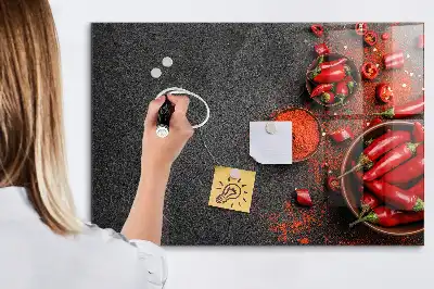 Magnetická popisovateľná tabuľa s motívom červených papričiek