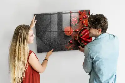 Magnetická popisovateľná tabuľa s motívom červených papričiek