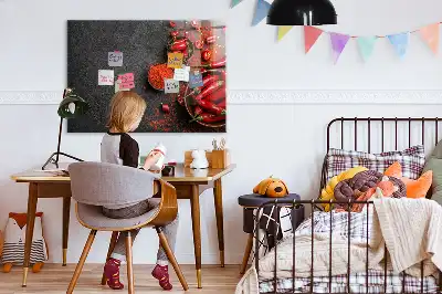 Magnetická popisovateľná tabuľa s motívom červených papričiek