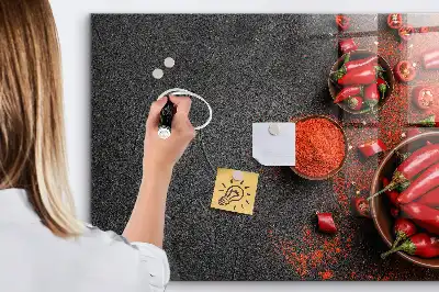 Magnetická popisovateľná tabuľa s motívom červených papričiek