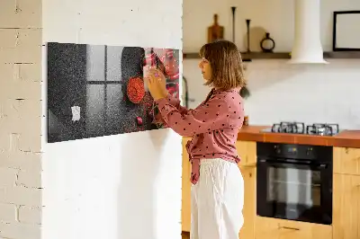 Magnetická popisovateľná tabuľa s motívom červených papričiek
