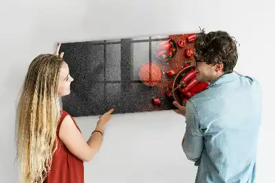Magnetická popisovateľná tabuľa s motívom červených papričiek