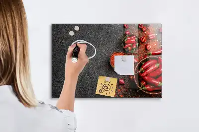 Magnetická popisovateľná tabuľa s motívom červených papričiek