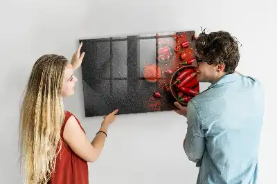 Magnetická popisovateľná tabuľa s motívom červených papričiek