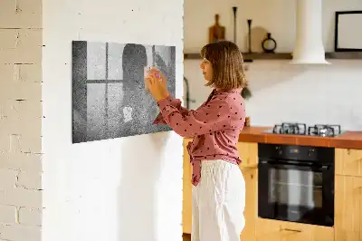 Magnetická popisovacia tabuľa industriálny nástenný dizajn