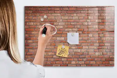 Magnetická popisovateľná tabuľa s motívom tehlovej steny
