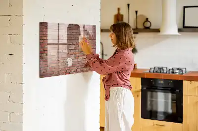 Magnetická popisovateľná tabuľa s motívom tehlovej steny