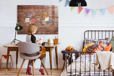 Magnetická popisovateľná tabuľa s motívom tehlovej steny