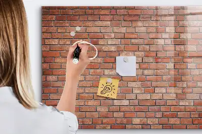 Magnetická popisovateľná tabuľa s motívom tehlovej steny
