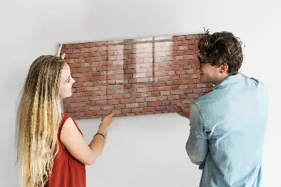 Magnetická popisovateľná tabuľa s motívom tehlovej steny