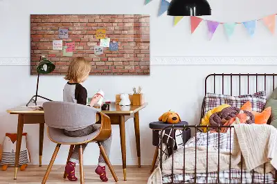 Magnetická popisovateľná tabuľa s motívom tehlovej steny