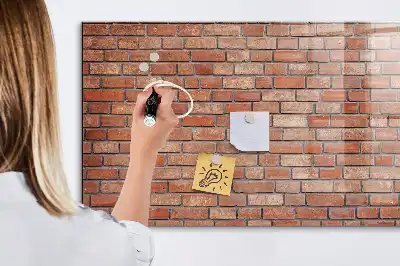 Magnetická popisovateľná tabuľa s motívom tehlovej steny