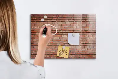 Magnetická popisovateľná tabuľa s motívom tehlovej steny