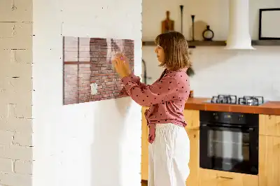 Magnetická popisovateľná tabuľa s motívom tehlovej steny