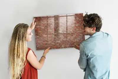 Magnetická popisovateľná tabuľa s motívom tehlovej steny