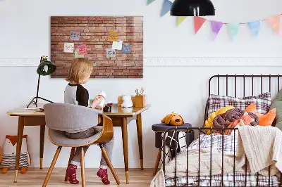 Magnetická popisovateľná tabuľa s motívom tehlovej steny