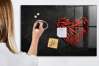 Magnetická popisovateľná tabuľa v tvare srdca z papričiek