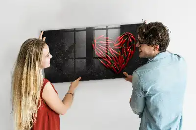 Magnetická popisovateľná tabuľa v tvare srdca z papričiek