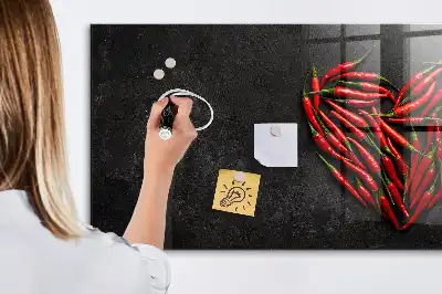 Magnetická popisovateľná tabuľa v tvare srdca z papričiek