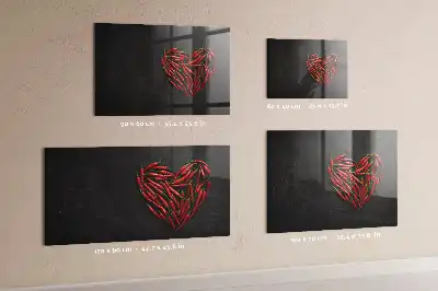 Magnetická popisovateľná tabuľa v tvare srdca z papričiek