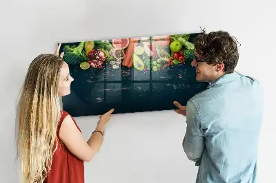 Magnetická popisovateľná tabuľa so vzorom zeleniny na stole