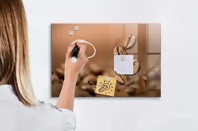 Magnetická popisovateľná tabuľa s motívom kávových zrniek