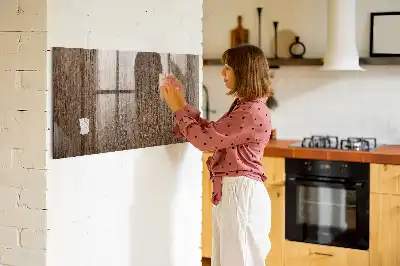 Magnetická popisovacia tabuľa tmavé drevo
