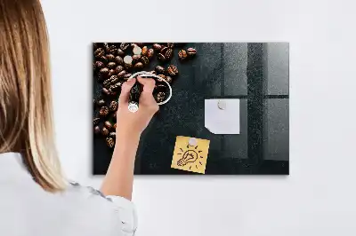 Magnetická popisovacia tabuľa s motívom kávových zrniek