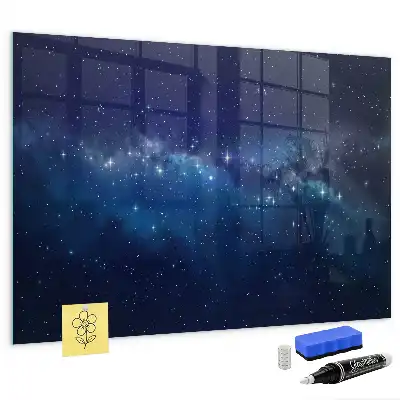 Magnetická popisovacia tabuľa tmavá obloha a hviezdy