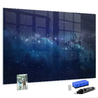 Magnetická popisovacia tabuľa tmavá obloha a hviezdy