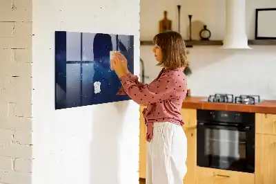 Magnetická popisovacia tabuľa tmavá obloha a hviezdy