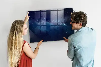 Magnetická popisovacia tabuľa tmavá obloha a hviezdy