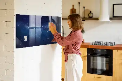 Magnetická popisovacia tabuľa tmavá obloha a hviezdy