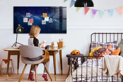 Magnetická popisovacia tabuľa tmavá obloha a hviezdy