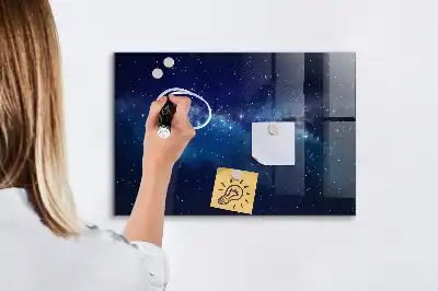 Magnetická popisovacia tabuľa tmavá obloha a hviezdy